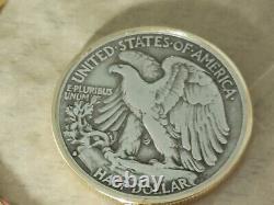 Rare 1933 S Walking Liberty Half dollar Pendant on a 24 18KGF Chain. W box