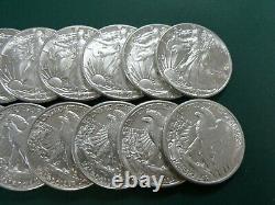 Roll Of (20) 1941 Walking Liberty Silver Halves. Ch/gem Bu