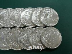 Roll Of (20) 1941 Walking Liberty Silver Halves. Ch/gem Bu