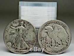 Roll Of 20 Walking Liberty Half Dollars $10 face Value 90% Silver