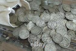 Roll ofwalking liberty half dollars 90% silver mixed dates. $10 face value