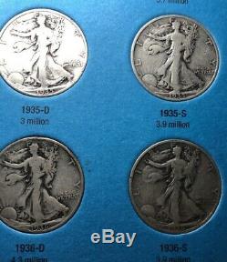 SILVER HALF DOLLAR STANDING WALKING LIBERTY 1916-1936 (21 COIN SET) partial