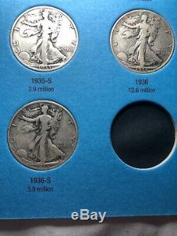 SILVER HALF DOLLAR STANDING WALKING LIBERTY 1916-1936 (21 COIN SET) partial