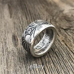 Silver American Eagle Coin Ring 1 oz. 999 Size Silver 13-17 Walking Liberty US