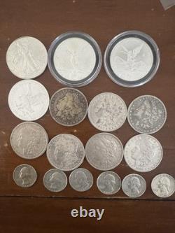 Silver Lot, silver eagle, Morgan, Walking Liberty, Libertad, Washington quarter