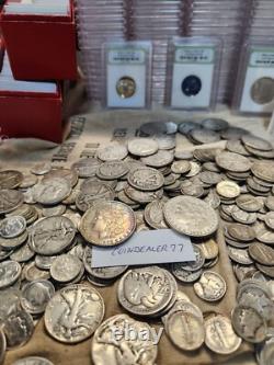Silver U. S. Coins. Morgan, Franklin, Liberty, Barber, Etc. Silver Bar, Gold
