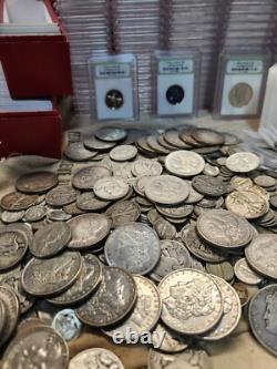 Silver U. S. Coins. Morgan, Franklin, Liberty, Barber, Etc. Silver Bar, Gold