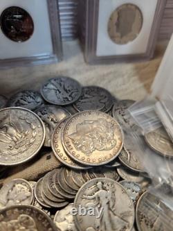 Silver U. S. Coins. Morgan, Franklin, Liberty, Barber, Etc. Silver Bar, Gold