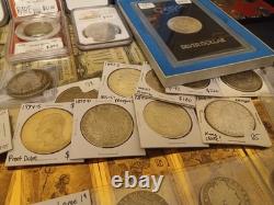 Silver U. S. Coins. Morgan, Franklin, Liberty, Barber, etc. Silver Bar, GOLD