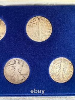 Silver Walking Liberty Half Dollar Collection 90% Silver with Certificate