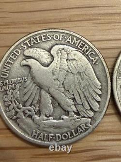 Silver Walking Liberty Half Dollar Lot Of 5 1936-s 1942-D 1943 X2 1944 Coin