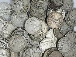 Silver Walking Liberty Half Dollar Roll 20 Coins 90% 1948-1963 $10 Face Value