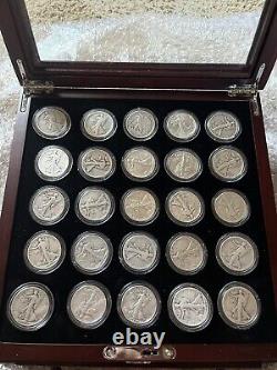 Silver Walking Liberty Half Dollar Set Collection 1916 1947 25 COINS