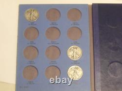 Silver Walking Liberty half dollars (10 coins) Partial set in a Whitman folder