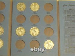 Silver Walking Liberty half dollars (10 coins) Partial set in a Whitman folder