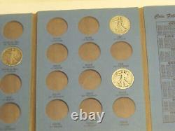 Silver Walking Liberty half dollars (10 coins) Partial set in a Whitman folder