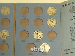 Silver Walking Liberty half dollars (10 coins) Partial set in a Whitman folder
