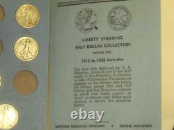 Silver Walking Liberty half dollars (10 coins) Partial set in a Whitman folder