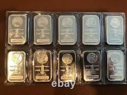 TEN (10) 1 oz. Highland Mint Silver Bar Walking Liberty Design. 999 Fine