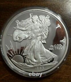 The Washington Mint 1993 8 Troy Oz. 999 Silver Proof Walking Liberty Round