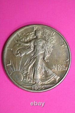 Toned High Grade 1935 S Walking Liberty Half Dollar Silver Coin Nice Colors 29