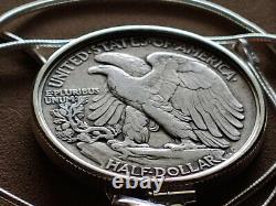 USA 1936 Colorful Silver Walking Liberty on a 24 925 Italian Sterling Chain