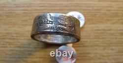 USA SILVER WALKING LIBERTY 1935-1945 COIN RING, Size 12 or Sized to fit