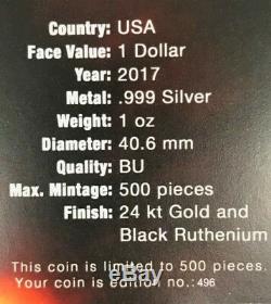 USA TOTAL SOLAR SUN ECLIPSE American Eagle Walking Liberty 2017 Silver coin 1 oz