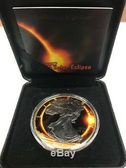USA TOTAL SOLAR SUN ECLIPSE American Eagle Walking Liberty 2017 Silver coin 1 oz
