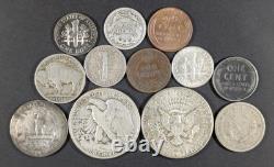 USA Type Coins 12 Coin Lot Silver Walking Liberty Half Barber & Mercury Dimes