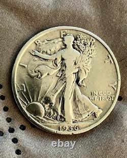 USA Walking Liberty Half Dollar, 1936, No Mint Mark, Excellent Condition Coin