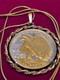 Us 1941 Silver Walking Liberty Pendant 20 Gold Plated Sterling Chain W Coa Box