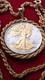 Us 1945.900 Silver Walking Liberty Pendant 20 Gold Filled Rope Chain W Box Coa