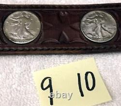 US Walking Liberty Silver Half Dollar Coin Leather BELT 36 inches 10 coins