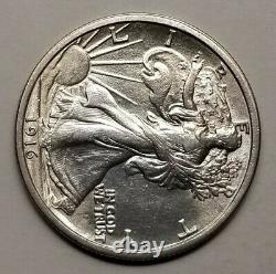 U. S. 1916-D Walking Liberty Silver Half Dollar 50c Key Date