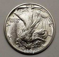 U. S. 1916-D Walking Liberty Silver Half Dollar 50c Key Date