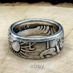 U. S. 90% Silver Walking Liberty Half Dollar Coin Ring Band NEW