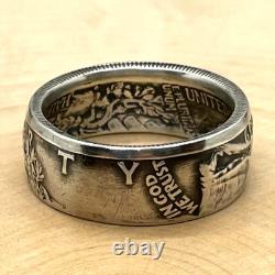 U. S. 90% Silver Walking Liberty Half Dollar Coin Ring Band NEW