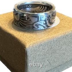 U. S. 90% Silver Walking Liberty Half Dollar Coin Ring Band NEW