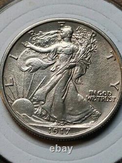 Uncirculated 1917 Walking Liberty silver Half Dollar with Holder COA & Box