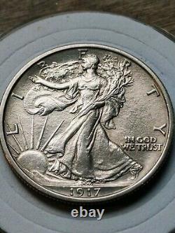 Uncirculated 1917 Walking Liberty silver Half Dollar with Holder COA & Box