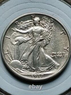 Uncirculated 1917 Walking Liberty silver Half Dollar with Holder COA & Box