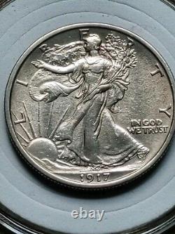 Uncirculated 1917 Walking Liberty silver Half Dollar with Holder COA & Box