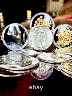 Uncirculated MS Walking Liberty Silver Coin & 24k Gold Bullion Estate Sale Lot