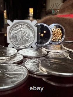 Uncirculated MS Walking Liberty Silver Coin & 24k Gold Bullion Estate Sale Lot