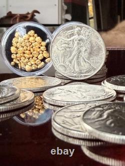 Uncirculated MS Walking Liberty Silver Coin & 24k Gold Bullion Estate Sale Lot
