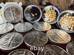 Uncirculated MS Walking Liberty Silver Coin & 24k Gold Bullion Estate Sale Lot