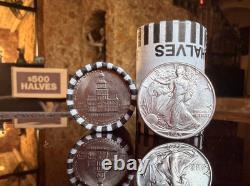 Uncirculated Silver Walking Liberty Coin & $10.00 Kennedy Half Dollar Bank Roll