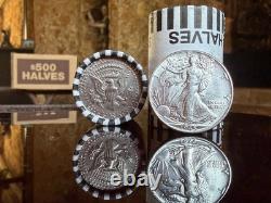 Uncirculated Silver Walking Liberty Coin & $10.00 Kennedy Half Dollar Bank Roll