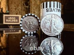 Uncirculated Silver Walking Liberty Coin & $10.00 Kennedy Half Dollar Bank Roll